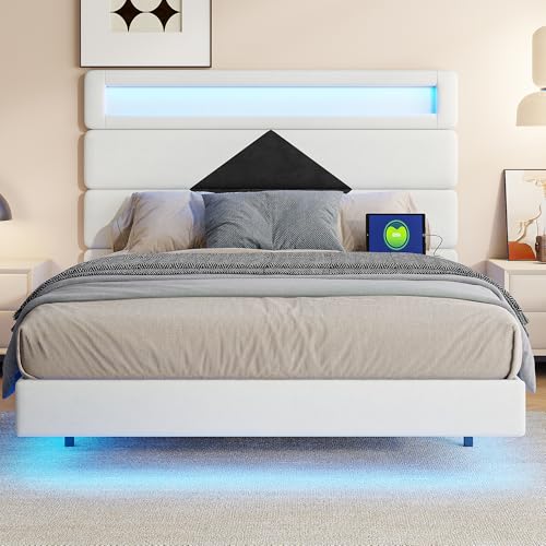 CXHLXYR Polsterbett, 140 x 190 cm mit verstellbarem Kopfteil, Boxbett 140 x 190 cm mit Lattenrost für Erwachsene, aus Samt, Elfenbeinweiß und Schwarz (Diamant, 140 x 190 cm) von CXHLXYR