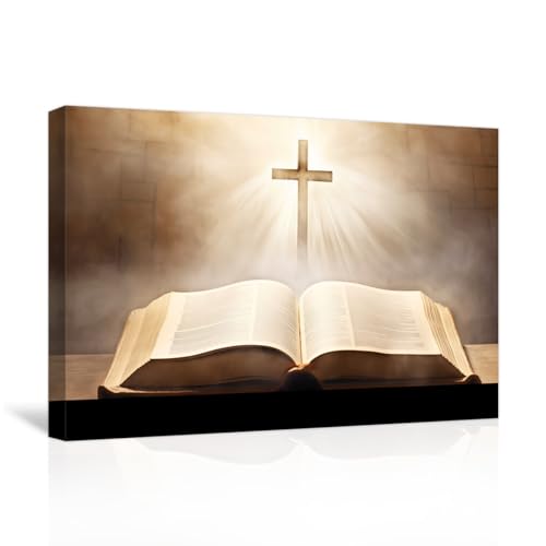 CXHOSTENT Jesus Leinwand Wandbilder Heilige Bibel und Kreuzbilder Gott Poster christliche spirituelle Kunstdrucke für Büro Gebetsraumdekoration (A, 40.00 x 60.00 cms) von CXHOSTENT