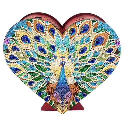 CXINLky 5D Diamond Art Painting Spardose, Diamand Art Painting Herzform Sparbüchse aus Holz Fortune Box Ankreuzen Sparbox Geldsparbox Cash Box-10-Pfau CXINLky 5D Diamond Art Painting Spardose, Diamand Art Painting Herzform Sparbüchse aus Holz Fortune Box Ankreuzen Sparbox Geldsparbox Cash Box-10-Pfau von CXINLky