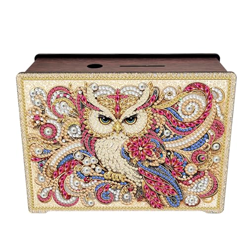 CXINLky 5D Diamond Art Painting Spardose, Diamant Painting Sparbüchse aus Holz, Diamant Painting Fortune Box Ankreuzen Sparbox Geldsparbox Cash Box-01-Eule CXINLky 5D Diamond Art Painting Spardose, Diamant Painting Sparbüchse aus Holz, Diamant Painting Fortune Box Ankreuzen Sparbox Geldsparbox Cash Box-01-Eule von CXINLky