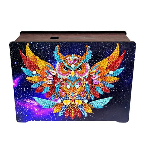 CXINLky 5D Diamond Art Painting Spardose, Diamant Painting Sparbüchse aus Holz, Diamant Painting Fortune Box Ankreuzen Sparbox Geldsparbox Cash Box-02-Eule CXINLky 5D Diamond Art Painting Spardose, Diamant Painting Sparbüchse aus Holz, Diamant Painting Fortune Box Ankreuzen Sparbox Geldsparbox Cash Box-02-Eule von CXINLky