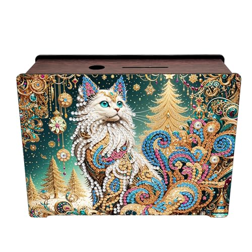 CXINLky 5D Diamond Art Painting Spardose, Diamant Painting Sparbüchse aus Holz, Diamant Painting Fortune Box Ankreuzen Sparbox Geldsparbox Cash Box-06-Katze CXINLky 5D Diamond Art Painting Spardose, Diamant Painting Sparbüchse aus Holz, Diamant Painting Fortune Box Ankreuzen Sparbox Geldsparbox Cash Box-06-Katze von CXINLky
