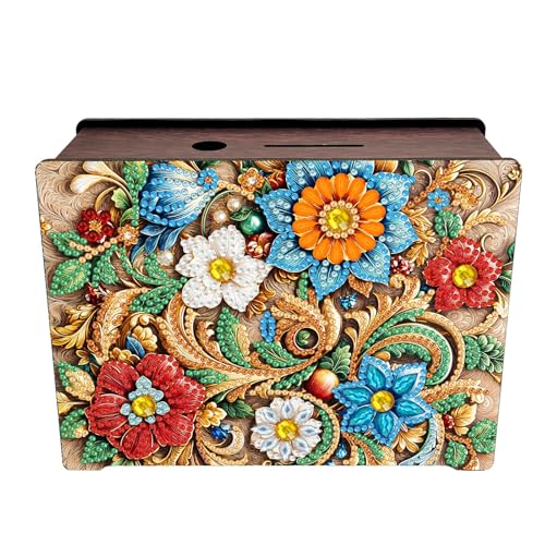 CXINLky 5D Diamond Art Painting Spardose, Diamant Painting Sparbüchse aus Holz, Diamant Painting Fortune Box Ankreuzen Sparbox Geldsparbox Cash Box-07-Blume CXINLky 5D Diamond Art Painting Spardose, Diamant Painting Sparbüchse aus Holz, Diamant Painting Fortune Box Ankreuzen Sparbox Geldsparbox Cash Box-07-Blume von CXINLky