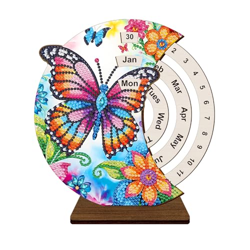 CXINLky DIY Diamond Art Painting Kalender, 5D Diamant Painting Drehbare Kalenderornamente Aus Holz, Diamant Painting 2025 Tischkalender Tisch Deko Geschenke Weihnachtsdeko Ornamente-15-Schmetterling CXINLky DIY Diamond Art Painting Kalender, 5D Diamant Painting Drehbare Kalenderornamente Aus Holz, Diamant Painting 2025 Tischkalender Tisch Deko Geschenke Weihnachtsdeko Ornamente-15-Schmetterling von CXINLky