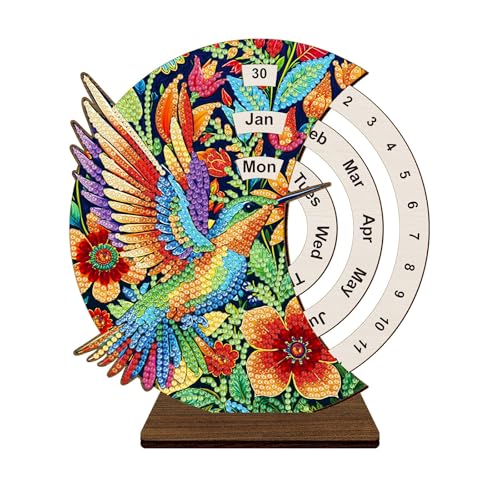 CXINLky DIY Diamond Art Painting Kalender, 5D Diamant Painting Drehbare Kalenderornamente Aus Holz, Diamant Painting 2025 Tischkalender Tisch Deko Geschenke Weihnachtsdeko Ornamente-16-Kolibri CXINLky DIY Diamond Art Painting Kalender, 5D Diamant Painting Drehbare Kalenderornamente Aus Holz, Diamant Painting 2025 Tischkalender Tisch Deko Geschenke Weihnachtsdeko Ornamente-16-Kolibri von CXINLky