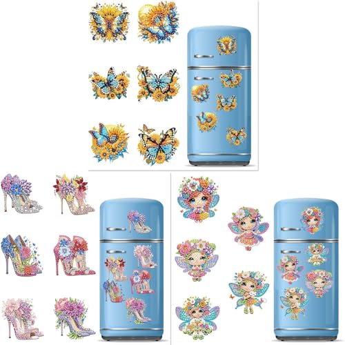 CXINLky DIY Diamond Art Painting Kühlschrankmagnete, Kreatives Diamant Malerei Kühlschrank Magnete Kits Home Dekoration für Whiteboard, Pinnwand, Kühlschrank, Magnettafel-3 Stuck-F CXINLky DIY Diamond Art Painting Kühlschrankmagnete, Kreatives Diamant Malerei Kühlschrank Magnete Kits Home Dekoration für Whiteboard, Pinnwand, Kühlschrank, Magnettafel-3 Stuck-F von CXINLky
