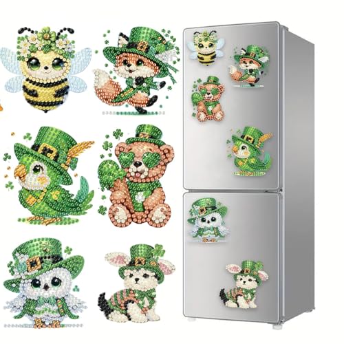 CXINLky DIY Diamond Art Painting Kühlschrankmagnete, Kreatives Ostern Magnete Kits Home Dekoration für Kühlschrank, Magnettafel, Pinnwand, Whiteboard-09-Tiere zum St. Patrick's Day CXINLky DIY Diamond Art Painting Kühlschrankmagnete, Kreatives Ostern Magnete Kits Home Dekoration für Kühlschrank, Magnettafel, Pinnwand, Whiteboard-09-Tiere zum St. Patrick's Day von CXINLky