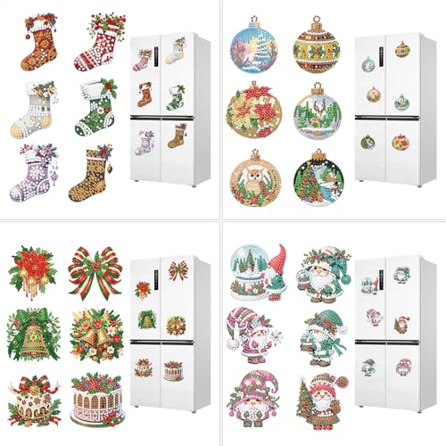 CXINLky DIY Diamond Art Painting Kühlschrankmagnete, Weihnachten Diamant Malerei Kühlschrank Magnete Kits Home Dekoration für Kühlschrank, Magnettafel, Pinnwand, Whiteboard-24 Stuck-B CXINLky DIY Diamond Art Painting Kühlschrankmagnete, Weihnachten Diamant Malerei Kühlschrank Magnete Kits Home Dekoration für Kühlschrank, Magnettafel, Pinnwand, Whiteboard-24 Stuck-B von CXINLky