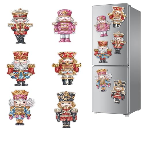 CXINLky DIY Diamond Art Painting Nussknacker-Soldaten Kühlschrankmagnete, PVC Diamant Malerei Kühlschrank Magnete Kits Home Dekoration für Whiteboard, Pinnwand, Kühlschrank, Magnettafel-09 von CXINLky