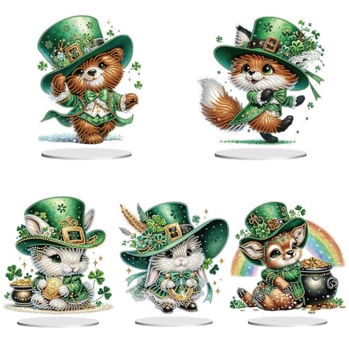 CXINLky DIY Diamond Art Painting Tisch Deko, 5D Diamant Art Painting St. Patrick'S Day Tier Tischdeko, Diamant Malerei Stehend Kunst Set, Geschenke Handgemachte Dekorative-5 Stuck-F CXINLky DIY Diamond Art Painting Tisch Deko, 5D Diamant Art Painting St. Patrick'S Day Tier Tischdeko, Diamant Malerei Stehend Kunst Set, Geschenke Handgemachte Dekorative-5 Stuck-F von CXINLky