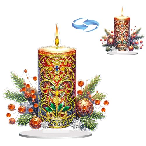 CXINLky DIY Diamond Art Painting Tisch Deko, Kreative Weihnachten 5D Diamant Art Painting Tischdeko, Diamant Malerei Stehend Kunst Set, Ornamente Geschenke Dekorative-05-Kerze CXINLky DIY Diamond Art Painting Tisch Deko, Kreative Weihnachten 5D Diamant Art Painting Tischdeko, Diamant Malerei Stehend Kunst Set, Ornamente Geschenke Dekorative-05-Kerze von CXINLky
