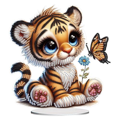CXINLky DIY Diamond Art Painting Tisch Deko Tier, 5D Diamant Art Painting Tier Tischdeko, Diamant Malerei Stehend Kunst Set, Tier Ornamente Handgemachte Dekorative Ornamente-04-Tiger CXINLky DIY Diamond Art Painting Tisch Deko Tier, 5D Diamant Art Painting Tier Tischdeko, Diamant Malerei Stehend Kunst Set, Tier Ornamente Handgemachte Dekorative Ornamente-04-Tiger von CXINLky