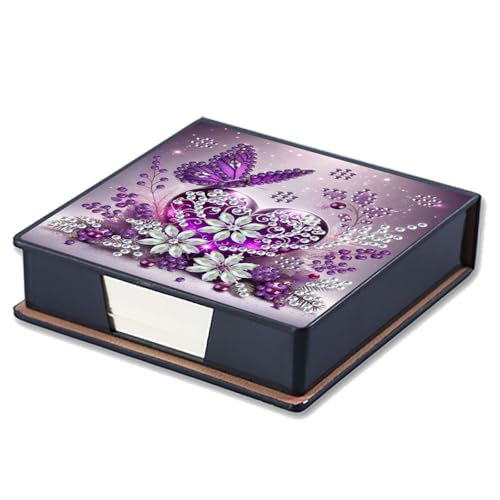 CXINLky DIY Diamond Art Painting Zettelbox aus Leder, Diamond Art Zettelkasten mit 160 Blatt weiss, Notizzettel Box, Zettelkasten-11-Lila Schmetterling CXINLky DIY Diamond Art Painting Zettelbox aus Leder, Diamond Art Zettelkasten mit 160 Blatt weiss, Notizzettel Box, Zettelkasten-11-Lila Schmetterling von CXINLky