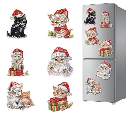 CXINLky DIY Diamond Painting Kühlschrankmagnete, Kreatives Diamant Malerei Kühlschrank Magnete Kits Home Dekoration für Kühlschrank, Magnettafel, Whiteboard, Pinnwand-24-Weihnachtskatze CXINLky DIY Diamond Painting Kühlschrankmagnete, Kreatives Diamant Malerei Kühlschrank Magnete Kits Home Dekoration für Kühlschrank, Magnettafel, Whiteboard, Pinnwand-24-Weihnachtskatze von CXINLky