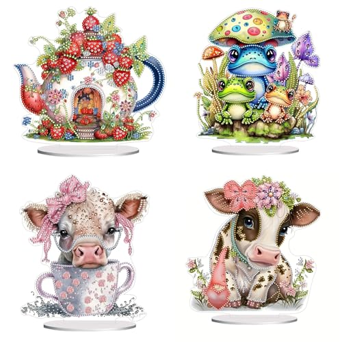 CXINLky DIY Diamond Painting Tier Tisch Deko, 5D Diamant Painting Tischdeko, Diamant Malerei Stehend Kunst Set, Ornamente Geschenke für Anfänger Zuhause Dekoration-4 Stuck-C CXINLky DIY Diamond Painting Tier Tisch Deko, 5D Diamant Painting Tischdeko, Diamant Malerei Stehend Kunst Set, Ornamente Geschenke für Anfänger Zuhause Dekoration-4 Stuck-C von CXINLky