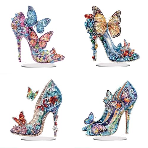 CXINLky DIY Diamond Painting Tisch Deko, 5D Diamant Painting Hoher Absatz Tischdeko, Diamant Malerei Stehend Kunst Set, Ornamente Geschenke für Anfänger Zuhause Dekoration-2 Stuck-C CXINLky DIY Diamond Painting Tisch Deko, 5D Diamant Painting Hoher Absatz Tischdeko, Diamant Malerei Stehend Kunst Set, Ornamente Geschenke für Anfänger Zuhause Dekoration-2 Stuck-C von CXINLky