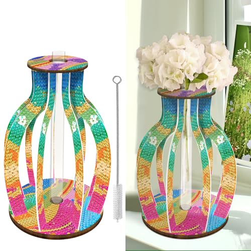 CXINLky Diamond Art Painting Blumenvase, Kreativ Diamond Art Mandala Reagenzgläser mit Bürste, Reagenzglas Vase für Hydrokultur Pflanzen, Tisch Hause Büro Wohnzimmer Deko-08-Mandala CXINLky Diamond Art Painting Blumenvase, Kreativ Diamond Art Mandala Reagenzgläser mit Bürste, Reagenzglas Vase für Hydrokultur Pflanzen, Tisch Hause Büro Wohnzimmer Deko-08-Mandala von CXINLky