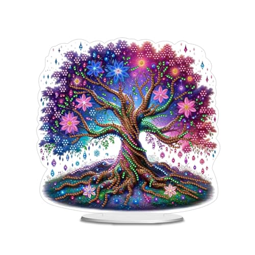 CXINLky Diamond Art Painting Tisch Deko, 5D Diamond Art Tier Stehend Kunst Set für Anfänger Hausgeschenk Deko-02-Lila Baum CXINLky Diamond Art Painting Tisch Deko, 5D Diamond Art Tier Stehend Kunst Set für Anfänger Hausgeschenk Deko-02-Lila Baum von CXINLky