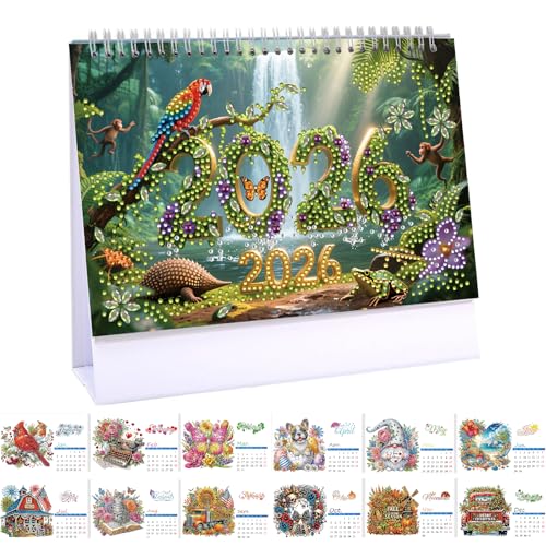 CXINLky Diamond Art Painting Tischkalender 2026, Diamond Art Weihnachten Schreibtisch Kalender mit Aufsteller, Tischkalender mit To-Do-Liste auf der Rückseite-16-Wasserfall CXINLky Diamond Art Painting Tischkalender 2026, Diamond Art Weihnachten Schreibtisch Kalender mit Aufsteller, Tischkalender mit To-Do-Liste auf der Rückseite-16-Wasserfall von CXINLky