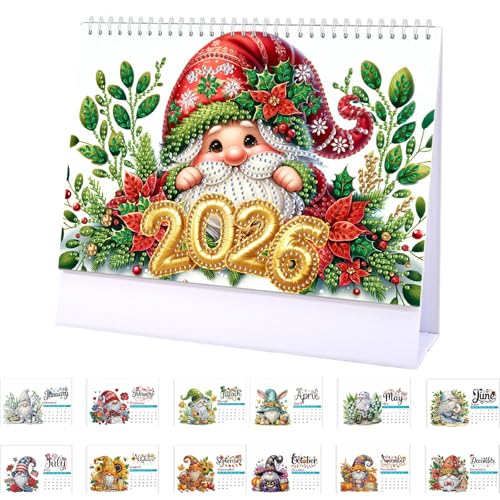 CXINLky Diamond Art Painting Tischkalender 2026, Diamond Art Weihnachten Schreibtisch Kalender mit Aufsteller, Tischkalender mit To-Do-Liste auf der Rückseite-26-Zwerg CXINLky Diamond Art Painting Tischkalender 2026, Diamond Art Weihnachten Schreibtisch Kalender mit Aufsteller, Tischkalender mit To-Do-Liste auf der Rückseite-26-Zwerg von CXINLky