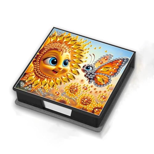 CXINLky Diamond Art Painting Zettelbox aus Leder, Diamond Art Zettelkasten mit 160 Blatt weiss, Notizzettel Box, Zettelkasten für Zuhause, Büro-16-Sonnenblumenschmetterling CXINLky Diamond Art Painting Zettelbox aus Leder, Diamond Art Zettelkasten mit 160 Blatt weiss, Notizzettel Box, Zettelkasten für Zuhause, Büro-16-Sonnenblumenschmetterling von CXINLky
