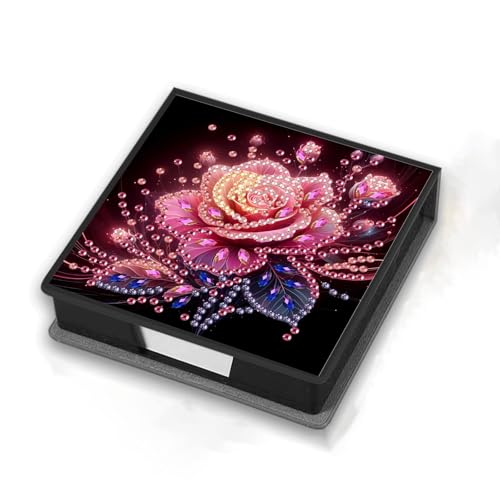 CXINLky Diamond Art Painting Zettelbox aus Leder, Diamond Art Zettelkasten mit 160 Blatt weiss, Notizzettel Box, Zettelkasten für Zuhause, Büro-23-Rosa Rose CXINLky Diamond Art Painting Zettelbox aus Leder, Diamond Art Zettelkasten mit 160 Blatt weiss, Notizzettel Box, Zettelkasten für Zuhause, Büro-23-Rosa Rose von CXINLky