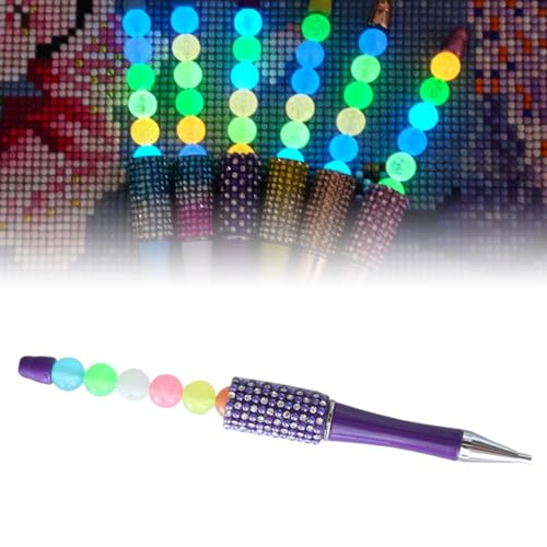 CXINLky Diamond Painting Stift, Leuchtend 5D Diamond Painting Zubehör Stift Stickspitze Diamond Malstift Set für Nagel Edelsteine Kristall Nagelkunst Handwerk Diamant Malstift-Lila von CXINLky
