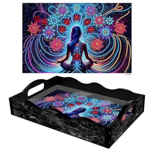DIY Diamond Art Painting Serviertablett, Diamant Malerei Crystal Art tablett Rechteckig Küchentablett aus ABS, Diamond Art Painting Tray Geschenk-04-Meditation DIY Diamond Art Painting Serviertablett, Diamant Malerei Crystal Art tablett Rechteckig Küchentablett aus ABS, Diamond Art Painting Tray Geschenk-04-Meditation von CXINLky