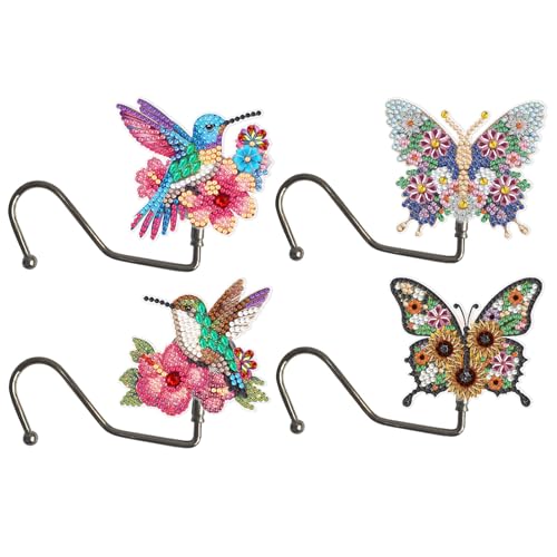 DIY Diamond Art Painting Taschenhalter für Tisch, Kreatives Tragbarer Beweglicher Tischhaken, Tragbar Handtasche Haken, Tisch Handtaschenhalter Haken, Taschenaufhänger Halter-4 Stuck-A von CXINLky