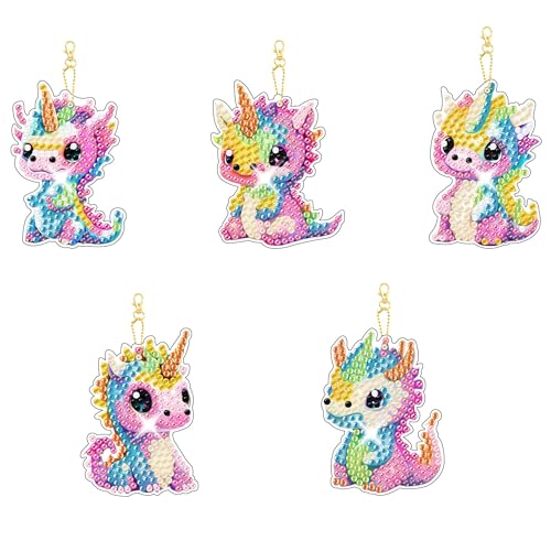 DIY Dot Diamond Keychain Diamond Painting Creative Design Diamond Keychain Set (Double-Sided Dot Diamond）-1 2 3 4侵权 谨慎上架-02-Drachen von CXINLky