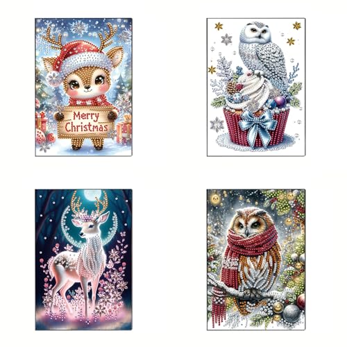 Diamond Art Painting Notizbuch A5, DIY 50 Seiten Skizzenbuch Blanko, Weihnachten Diamont Painting Notizbuch mit Exquisitem Musterdesign, Tagebuch Leder, Skizzenbuch-4 Stuck-C Diamond Art Painting Notizbuch A5, DIY 50 Seiten Skizzenbuch Blanko, Weihnachten Diamont Painting Notizbuch mit Exquisitem Musterdesign, Tagebuch Leder, Skizzenbuch-4 Stuck-C von CXINLky