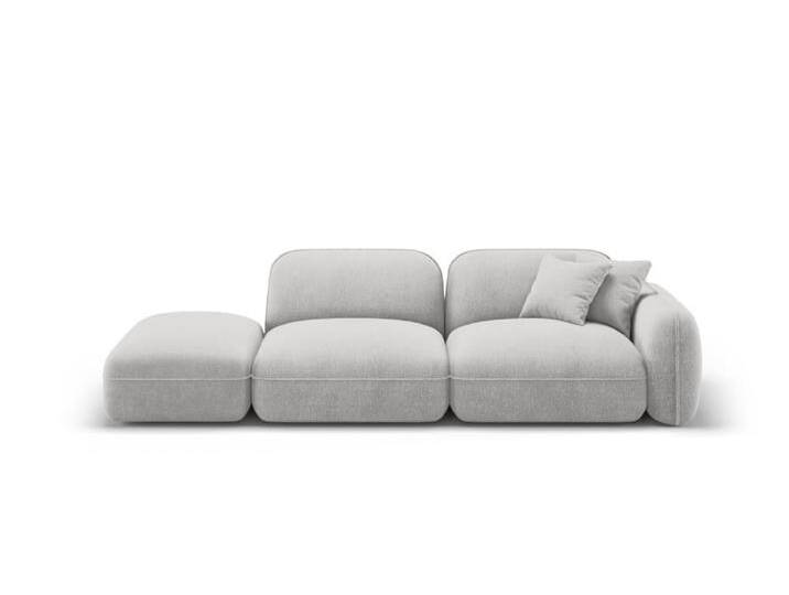 3-Sitzer modulares Sofa links aus Samt, hellgrau von CXL-BY-CHRISTIAN-LACROIX