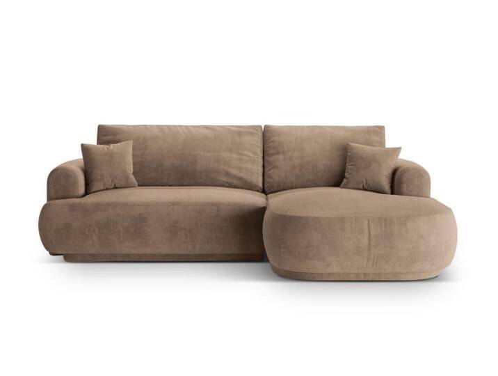 5-Sitzer rechtes Schlafsofa mit Stauraum aus Samt dunkelbeige von CXL-BY-CHRISTIAN-LACROIX