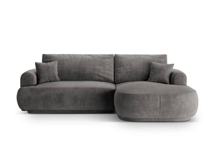 5-Sitzer rechtes Schlafsofa mit Stauraum aus Samt grau von CXL-BY-CHRISTIAN-LACROIX