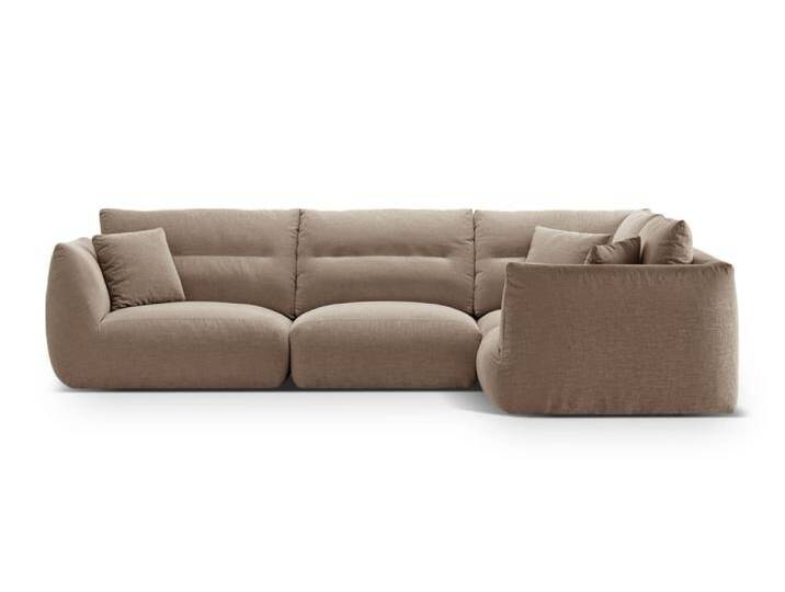5-Sitzer rechtes modulares Ecksofa aus strukturiertem Stoff sandfarben von CXL-BY-CHRISTIAN-LACROIX