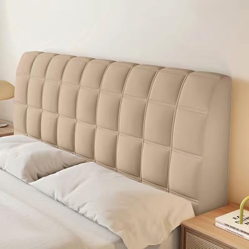 CXLT Kopfteil Bezug für Doppel Einzel King-Size-Bett, Bettkopfteil Hussen Gepolstert/Leder/Holz Bett-Rückenlehnenschutz Staubdicht Dekoration, Kristall-Samt-Stretch-Bed Headboard Cover(200cm,Brown) von CXLT