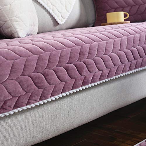 CXLT Sofabezug Schonbezug 1/2/3/4 Sitzer Sofaüberwurf Ecksessel L-Form rutschfeste Sofagarnituren Möbelbeschützer Komfortables Dickes Polyester-Plüsch-Gesteppt Couchbezug,Purple-70x150cm von CXLT