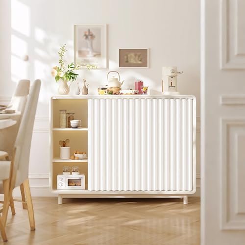 Küchenschrank Vorhang, Faltbar, Regal Vorhang, mit Selbstklebender Leiser Schiene, für Wohnzimmer, Schrank(White,90x60cm) von CXLXBRZD