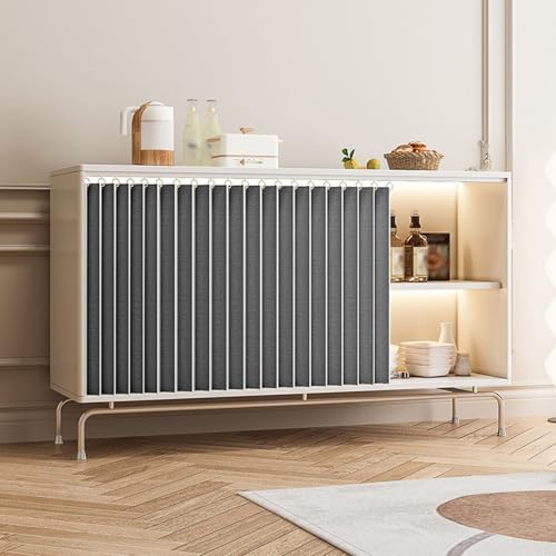 Schrank Vorhang mit Geräuschlosen Schienen, Faltbarer Kleiner Vorhang, für Tür Lose Schränke und Unter Waschbecken(Grey,80x50cm) von CXLXBRZD