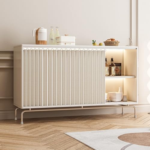 Schrank Vorhang mit Geräuschlosen Schienen, Faltbarer Kleiner Vorhang, für Tür Lose Schränke und Unter Waschbecken(White,80x50cm) von CXLXBRZD