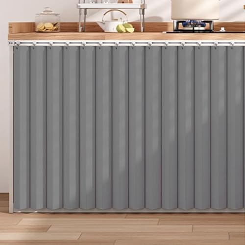 Schrankvorhang, Stanzfreie Installation, Faltbarer Kleiner Vorhang, für Schränke in Badezimmern/Schlafzimmern/Schränken(Grey,100x70cm) von CXLXBRZD