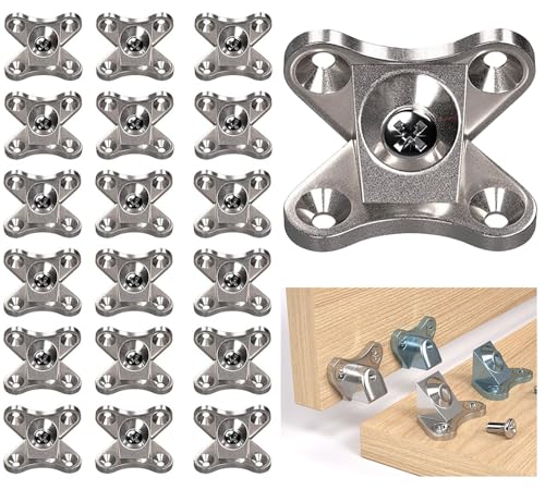 Abnehmbare Kombination Schmetterling Eckcode, Zinklegierung L-Form Support Connector Brackets, 90-Grad-Eckregale Montage-Hardware, robuste Eckwinkel für Holzmöbel Regal (18 Stück) von CXML&DASHE