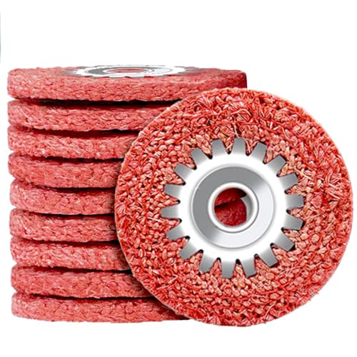 Edelstahl-Polierscheibe, roter Hanfscheibe, Eisenkern, verstärktes Sisal-Metall, Polierscheibe, 100 Typ-Winkelschleifer, 100 x 16 mm, 10 Stück von CXML&DASHE