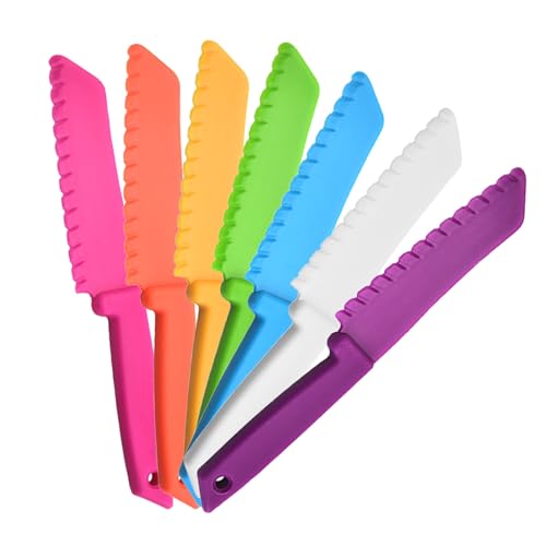 CXNXFD 7Pcs Kunststoff Kinder Küchenmesser Set Wiederverwendbares Kochmesser - zum Backen von Obst, Gemüse, Brot, Kuchen Schneiden CXNXFD 7Pcs Kunststoff Kinder Küchenmesser Set Wiederverwendbares Kochmesser - zum Backen von Obst, Gemüse, Brot, Kuchen Schneiden von CXNXFD