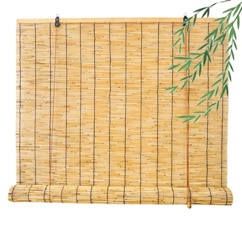 CXUEHNL Bambus Rollo Aussenbereich Schilfrohrvorhang Wetterfes Lichtfilternde Sonnenschutz Raffrollos Breite 40-175cm Höhe 40-300cm Jalousien Fenster Innen Nach Maß Bambusrollo Jalousine Terrasse von CXUEHNL