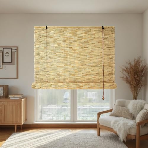 CXUEHNL Bambusrollo Aussenbereich Retro Bambus Rollo Seitenzug Vorhang für Terrasse Türen Innen Lichtfilternde Natur Schilf Sonnenschutz Raffrollos Breite 30-200cm Höhe 40-300cm CXUEHNL Bambusrollo Aussenbereich Retro Bambus Rollo Seitenzug Vorhang für Terrasse Türen Innen Lichtfilternde Natur Schilf Sonnenschutz Raffrollos Breite 30-200cm Höhe 40-300cm von CXUEHNL