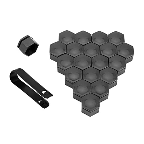 CXVFY 22/12 / 19mm 20 stücke Auto Radmutter Kappen Schutzabdeckungen Kappen Anti-Rost Auto Nabe Schraube Abdeckung Auto Reifenmutter Bolzen Außen Dekoration(Black,22mm) von CXVFY