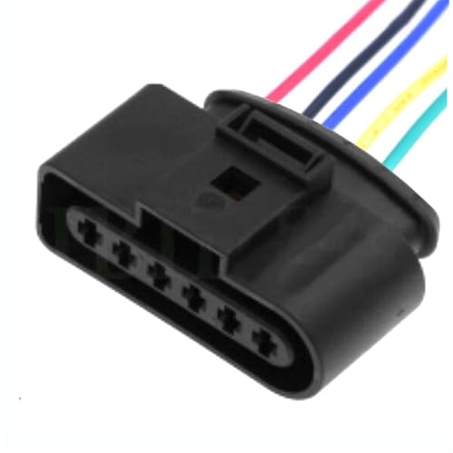 CXVFY 6-poliger 3,5-mm-Buchsenstecker/wasserdichtes Kabel, elektrischer Pumpenanschluss, Zündspulen-Kabelbaumstecker 1J0973726 mit Drähten 1J0 973 726 von CXVFY