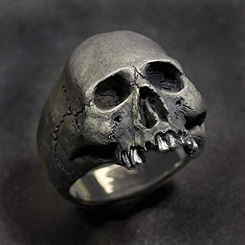 CXWK Vintage Herren Punk Ring Gothic Punk Golden Horror Totenkopf Ring Coole Herren Rock Biker Schmuck Geschenk Größe 6-14 von CXWK