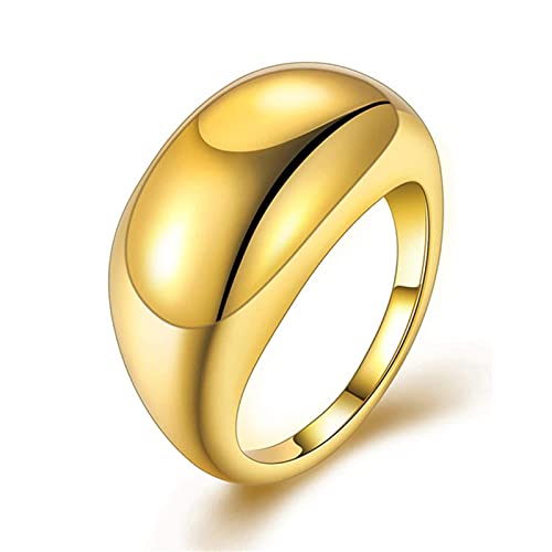 Zirkonlegierung Croissant Ringe für Frauen Geflochtene Twisted Signet Chunky Dome Ring Stapelband Schmuck Statement Ring von CXWK